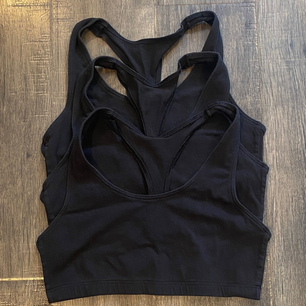 Hanes Black Racerback Sports Bra Set of 3